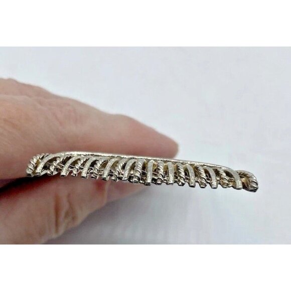 Vintage Crown Shape Hair Pin Pick Comb Glam Regency Collectible Silver Tone Updo - Picture 4 of 12